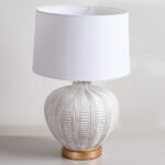 Jonathan Ceramic Table Lamp - (33x33x56 cm) - Antique White