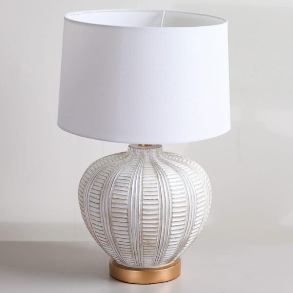 Jonathan Ceramic Table Lamp - (33x33x56 cm) - Antique White