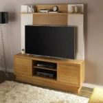 Zoyo TV Wall Unit - TV up to 65 Inches - Brown/Off-White