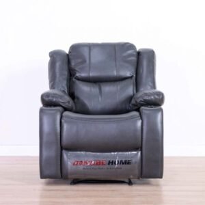 Marji 1-Seater Manual Air Leather Recliner with Storage and Cupholder - Charcoal