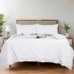 Pearl & Coal Super King Duvet Cover Set White 220X260 Cm & 50X75Cm