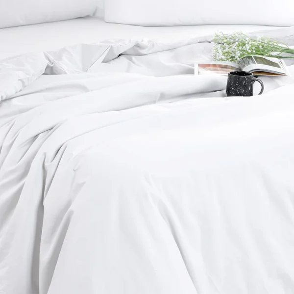 Pearl & Coal Super King Duvet Cover Set White 220X260 Cm & 50X75Cm