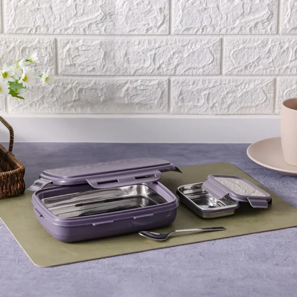 Jaypee Wave-Steel Sr. Spill Proof Lunch Box Raider Grey 610ml