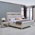 Portnoy 180x200 King Bed with LED - Ivory