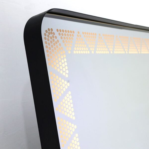 Halen Floor Mirror with Tri-Color LED Lights & Touch Screen Button - Black