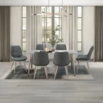 Neto 1+6 Ceramic Dining set- Grey