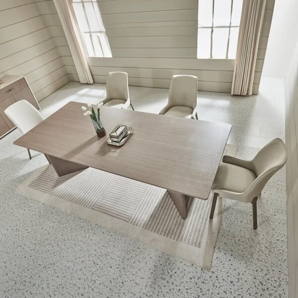 Libra 1 + 8 Dining Set - Dining Table - Light Brown/Beige
