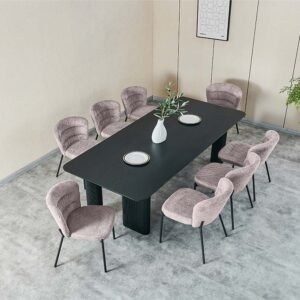Tierra 1+8-Seater Dining Set - Black/Grey