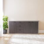 Pletora Buffet Cabinet - Cement Grey/Dark Oak