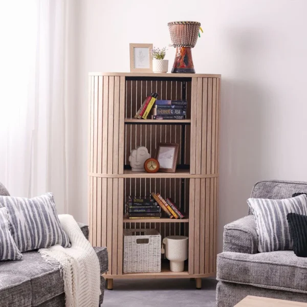 Calibra Bookcase - Whitewash Oak