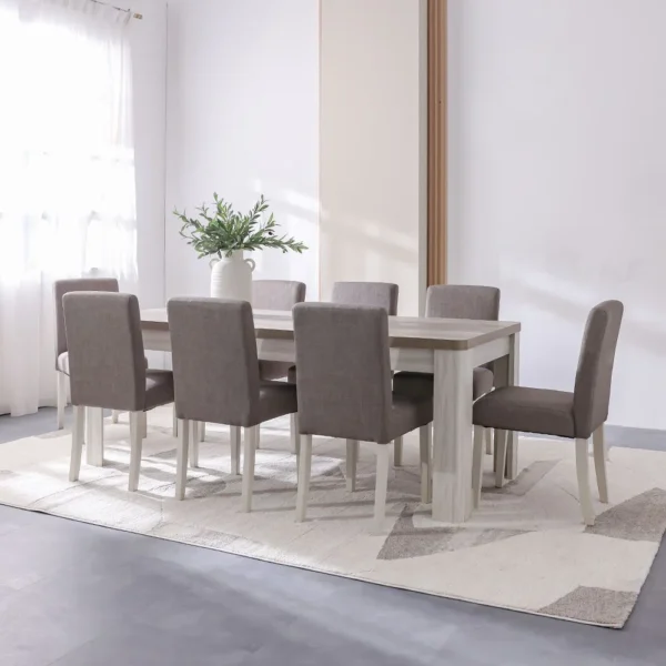 Olivos 8-Seater Dining Table - Ash/Grey Oak